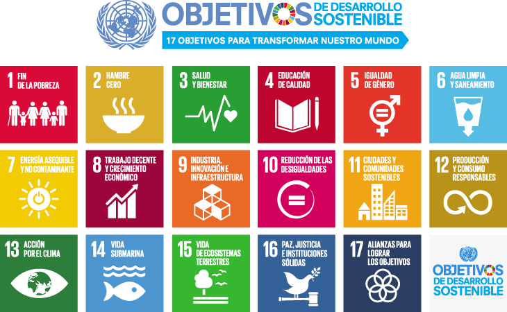 spanish SDG 17goals poster all languages with UN emblem